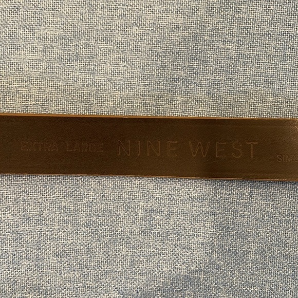 Nine West XL suede leather belt with rock embellished hardware & squared buckle - Picture 5 of 9